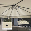Outsunny 10' x 10' Gazebo Replacement Canopy Cover, 2-Tier Outdoor Gazebo Roof Replacement with Drain Holes, Water Resistant PVC Coating, 370g/㎡, UPF30+, TOP COVER ONLY, Cream