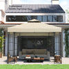 Outsunny 10' x 10' Gazebo Replacement Canopy Cover, 2-Tier Outdoor Gazebo Roof Replacement with Drain Holes, Water Resistant PVC Coating, 370g/㎡, UPF30+, TOP COVER ONLY, Cream
