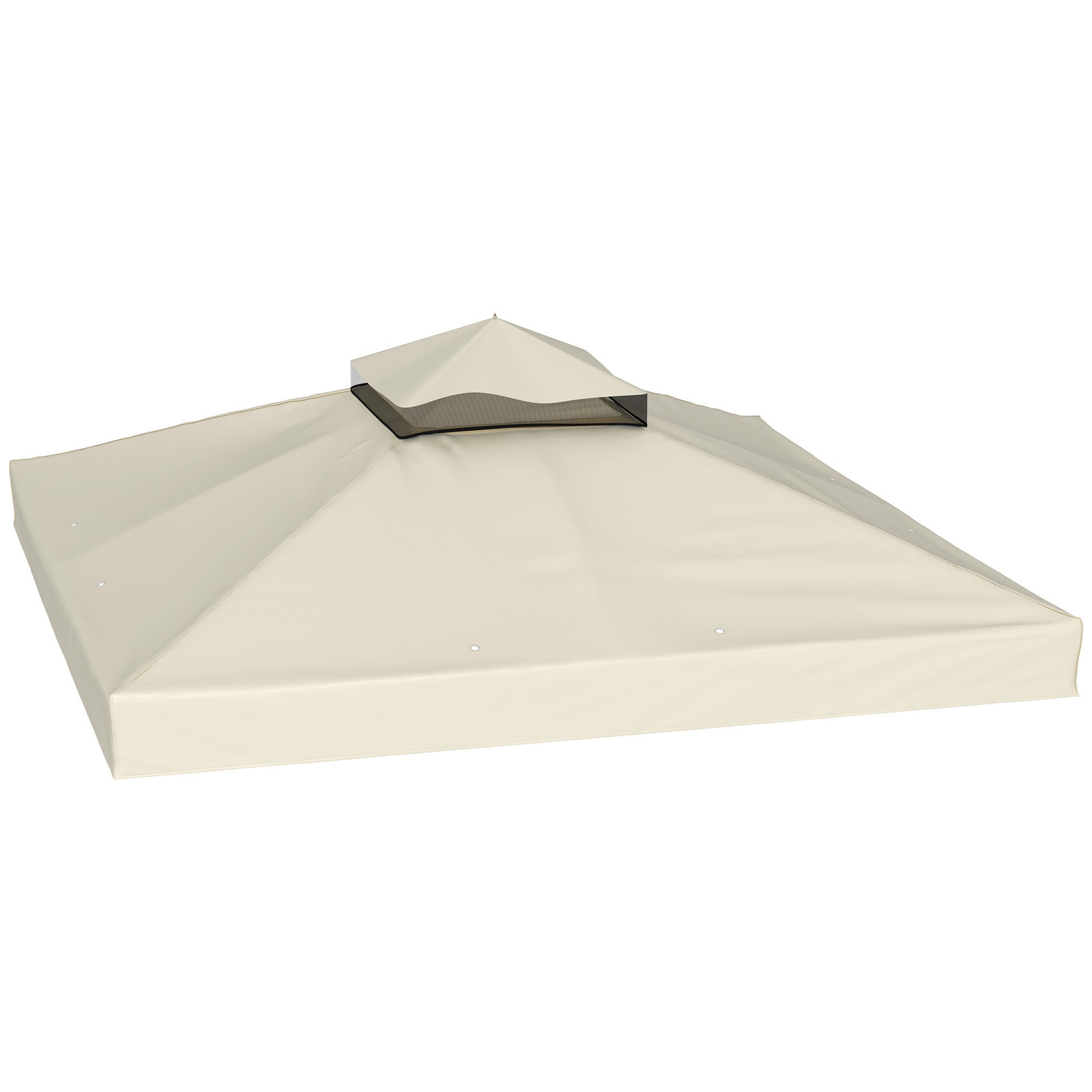 Outsunny 10' x 10' Gazebo Replacement Canopy Cover, 2-Tier Outdoor Gazebo Roof Replacement with Drain Holes, Water Resistant PVC Coating, 370g/㎡, UPF30+, TOP COVER ONLY, Cream