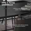Outsunny 8 Piece Patio Dining Set for 6 with Umbrella, Outdoor Table and Chairs with 6 Folding Chairs with Mesh Seat and Rectangle Dining Table with Umbrella Hole, Black