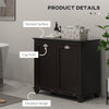 HOMCOM Tilt-Out Laundry Storage Cabinet, Bathroom Storage Organizer with Two-Compartment Tilt Out Hamper, Black