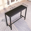 Outsunny Outdoor Bar Table, 48" L Narrow Bar Height Patio Table, Counter Height Table Bistro Table Hot Tub Table with Slatted Top, Metal Frame for Garden Backyard Poolside, Black