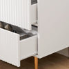HOMCOM Nightstand, Bedside Table with 2 Drawers, Side End Table with Metal Legs for Bedroom, White