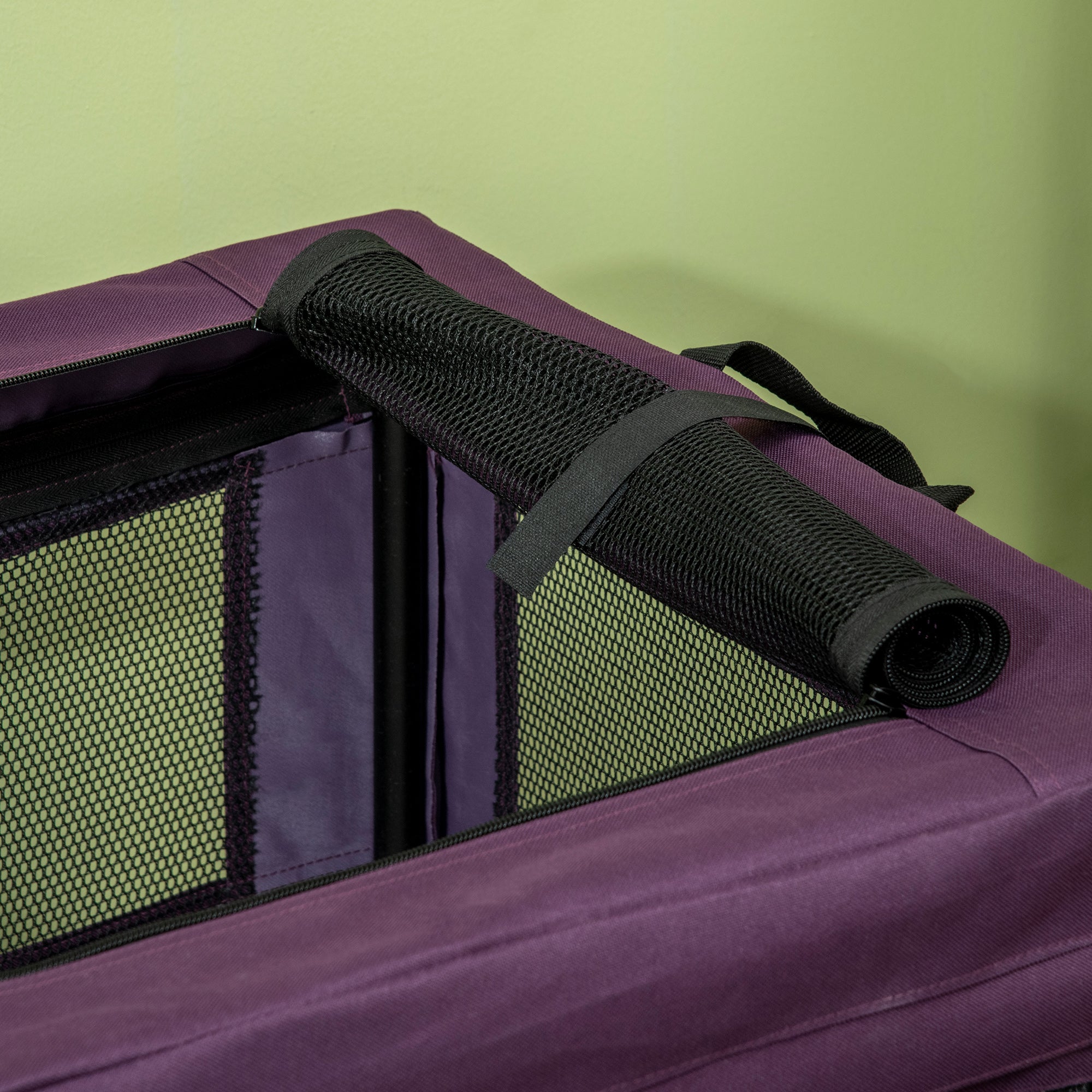 PawHut 69cm Pet Carrier for Miniature Dogs, Portable Cat Carrier Soft Side Pet Travel Crate with Removable Mat, Carry Bag, Breathable Mesh Window Door - Grey