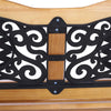 Outsunny 50" Garden Bench Porch Park Chair Cast Iron Hardwood
