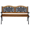 Outsunny 50" Garden Bench Porch Park Chair Cast Iron Hardwood