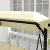 Outsunny 3 Seater Patio Swing Chair Convertible Cushioned Porch Swing Bed Outdoor Swing with Canopy Beige