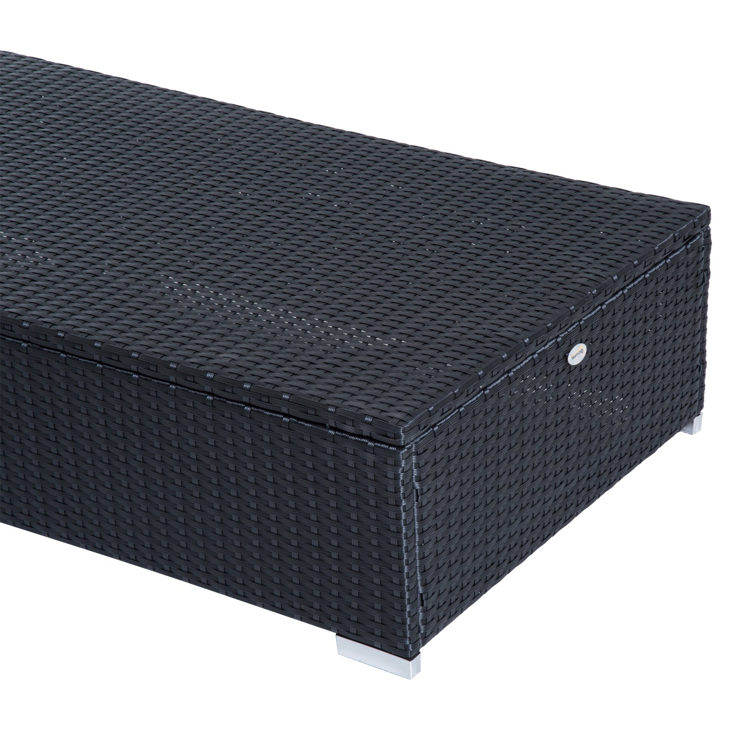 Outsunny Patio Wicker Lounger, Outdoor PE Rattan Single Chaise Lounge, Aluminum Frame Garden Furniture Sun Lounger Bed w/Adjustable Recliner Backrest, Cushion, & Pillow, Cream