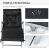 Outsunny Outdoor Folding Chaise Lounge Chair Recliner with Portable Design, Adjustable Backrest, Cushion and Headrest, Black