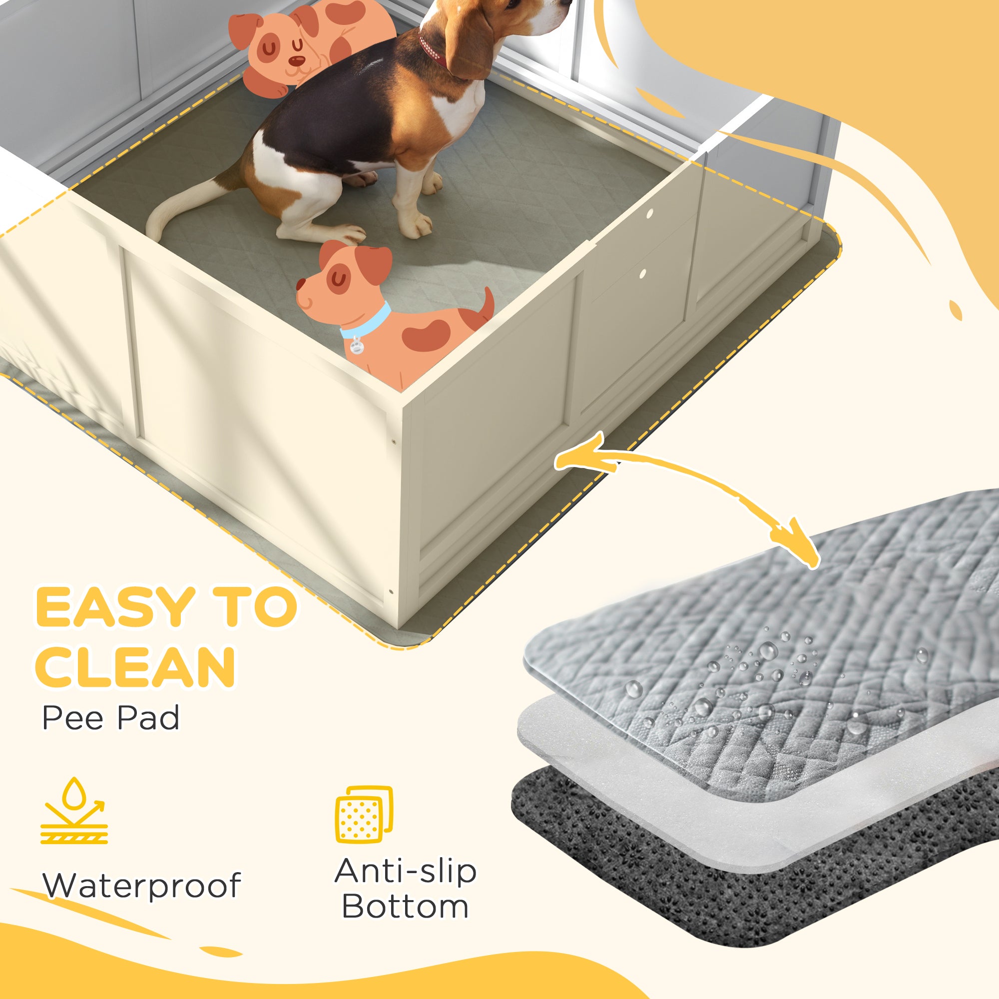 PawHut Whelping Box for Dogs, Puppy Playpen with Retractable Light Stand, Washable Pee Pads, Rail, Adjustable Height Door for Small, Medium & Large Breed Dogs, 49