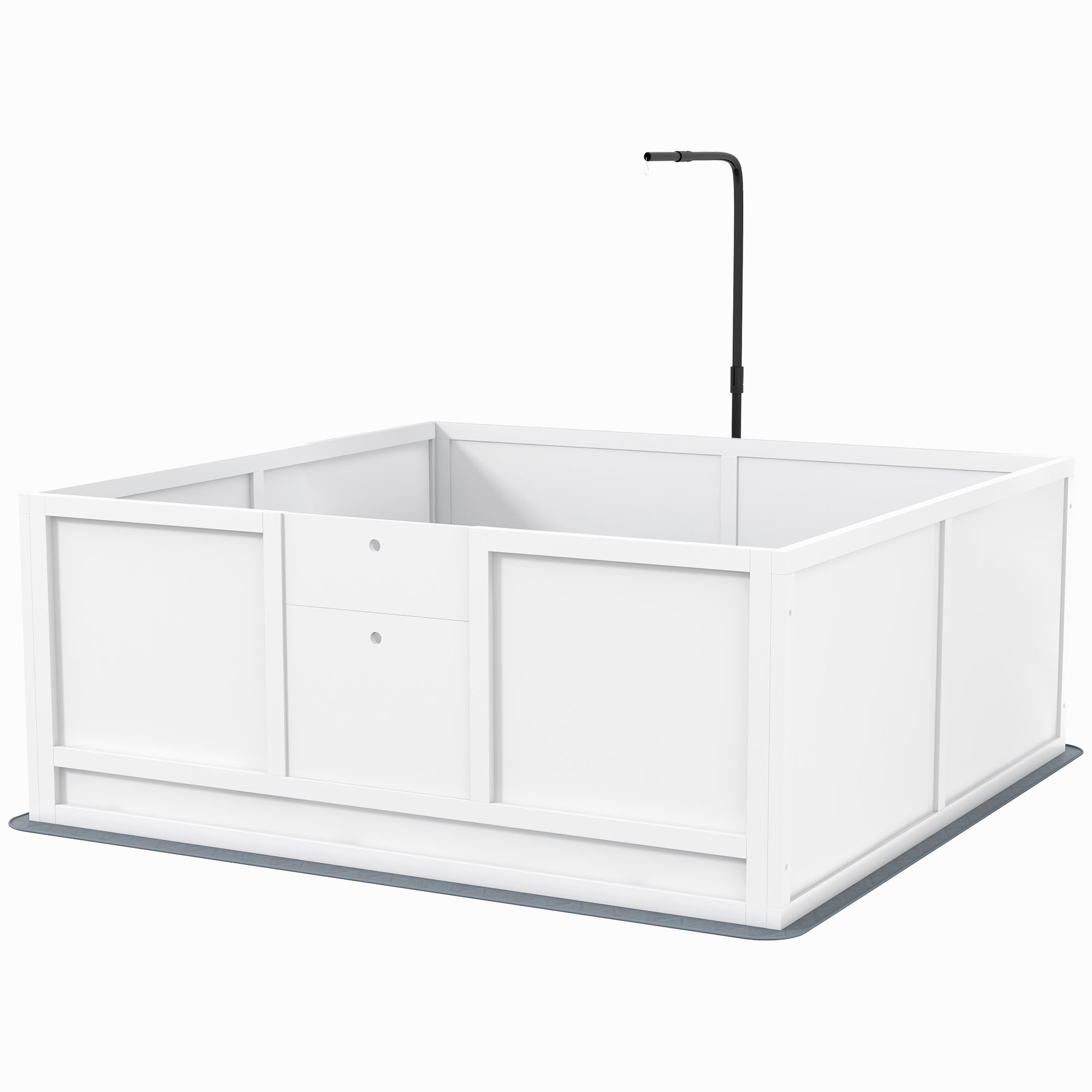 PawHut Whelping Box for Dogs, Puppy Playpen with Retractable Light Stand, Washable Pee Pads, Rail, Adjustable Height Door for Small, Medium & Large Breed Dogs, 49" x 47"