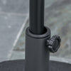 Outsunny 22'' Round Parasol Base Stand Outdoor Umbrella Weights Holder for Market Parasols, Water Filled, for 38/48 mm Poles, Black