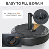 Outsunny 22'' Round Parasol Base Stand Outdoor Umbrella Weights Holder for Market Parasols, Water Filled, for 38/48 mm Poles, Black