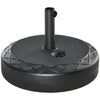 Outsunny 22'' Round Parasol Base Stand Outdoor Umbrella Weights Holder for Market Parasols, Water Filled, for 38/48 mm Poles, Black