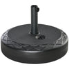 Outsunny 22'' Round Parasol Base Stand Outdoor Umbrella Weights Holder for Market Parasols, Water Filled, for 38/48 mm Poles, Black