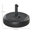 Outsunny 22'' Round Parasol Base Stand Outdoor Umbrella Weights Holder for Market Parasols, Water Filled, for 38/48 mm Poles, Black