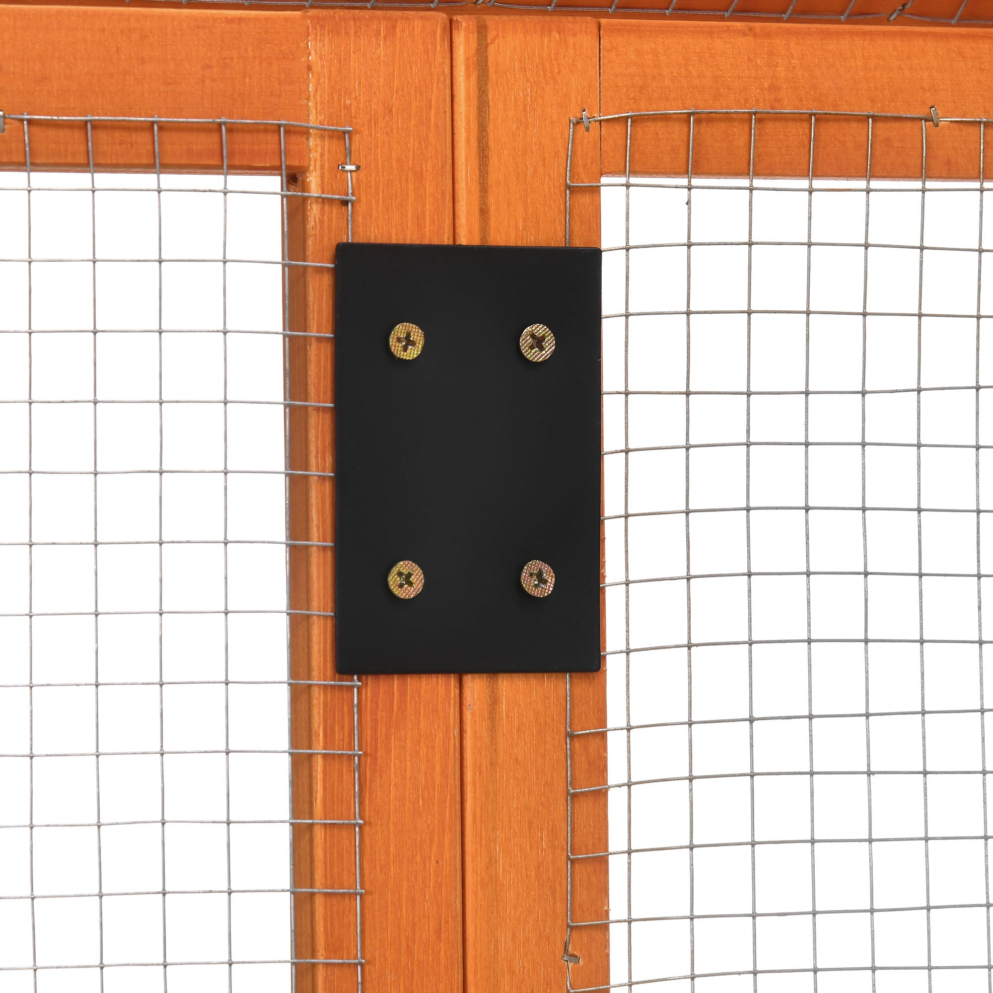 PawHut Large Chicken Run, Wooden Chicken Coop, Pet Playpen w/ Combinable Design - Orange