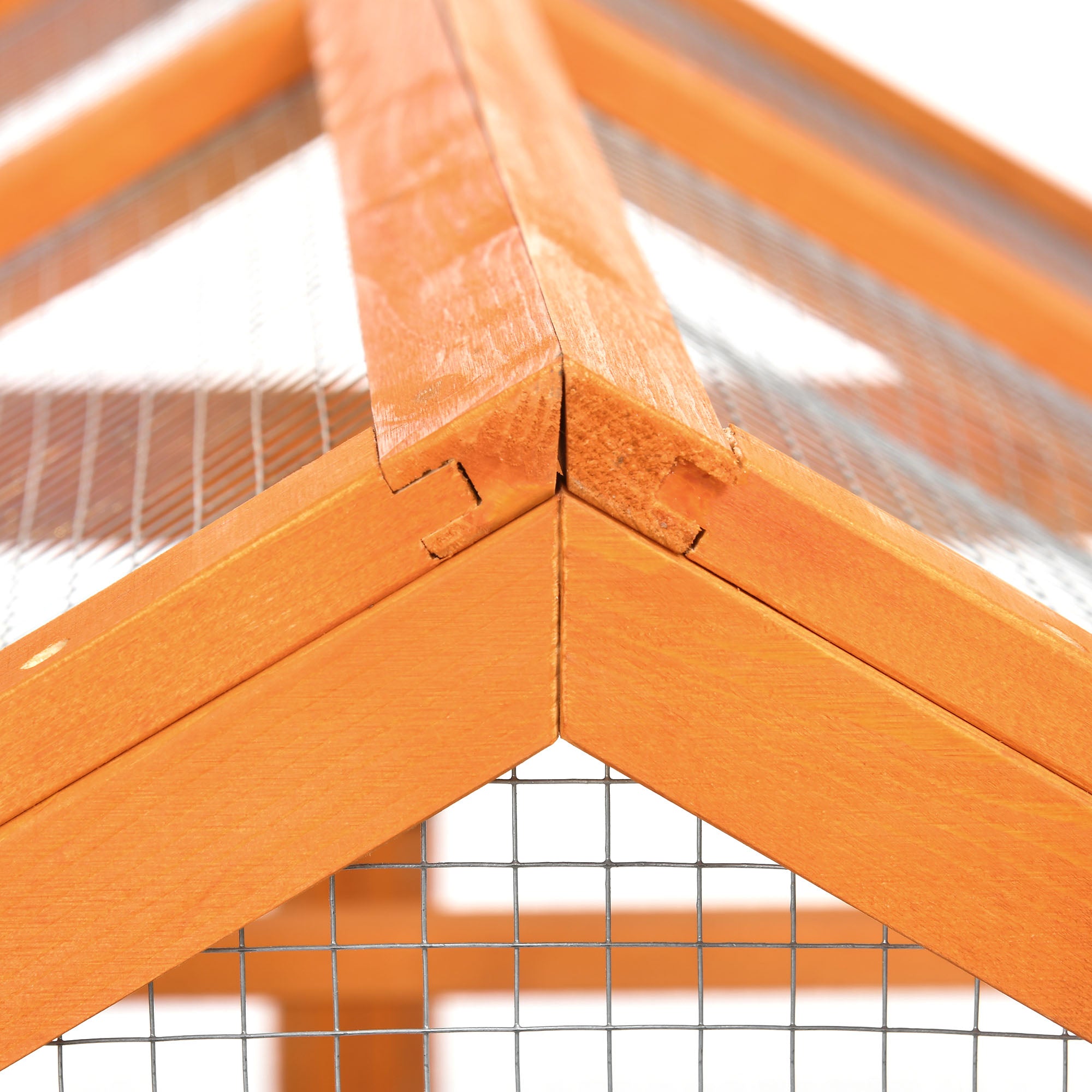 PawHut Large Chicken Run, Wooden Chicken Coop, Pet Playpen w/ Combinable Design - Orange