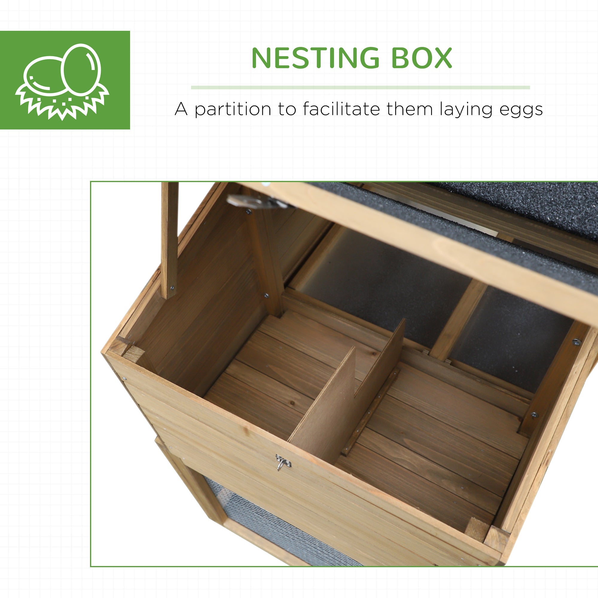 PawHut Chicken Coop, Rabbit Hutch, Hen House, Wooden Poultry Habitat with Outdoor Run, Nesting Box, Slide Out Tray, Lockable Doors, Ramp, Window, 176 x 66 x 110cm, Natural