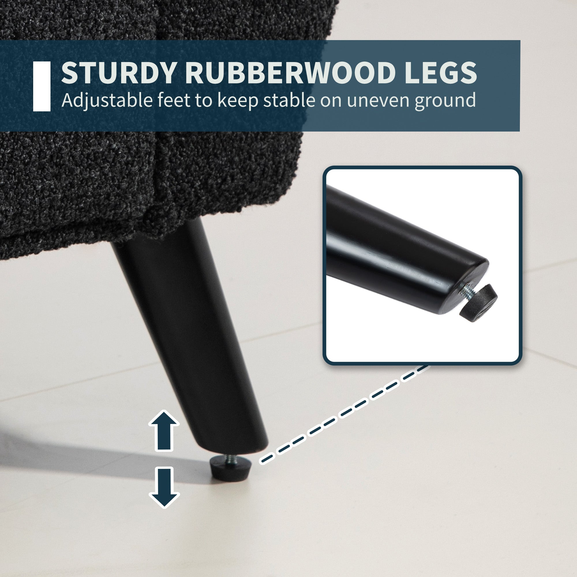 HOMCOM Upholstered Storage Bench with Arms, Modern Ottoman Bench for Bedroom, Entryway, and Living Room, Black