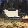 Outsunny Double Camping Chair, Portable Camp Chair with Cup Holder, Wine Glass Holder and Carry Bag, Padded Folding Loveseat for Hiking, Picnic, Beach, Support 551 lbs, Khaki