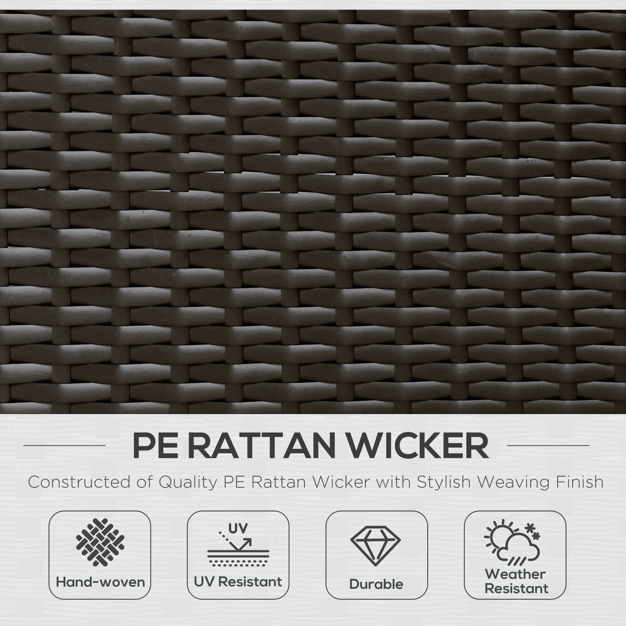 Outsunny 3pc Chaise Lounge Chair Set w/Side Table Outdoor Patio Synthetic Rattan Wicker Sun Bed Set with Cushion All Weather, Cream White