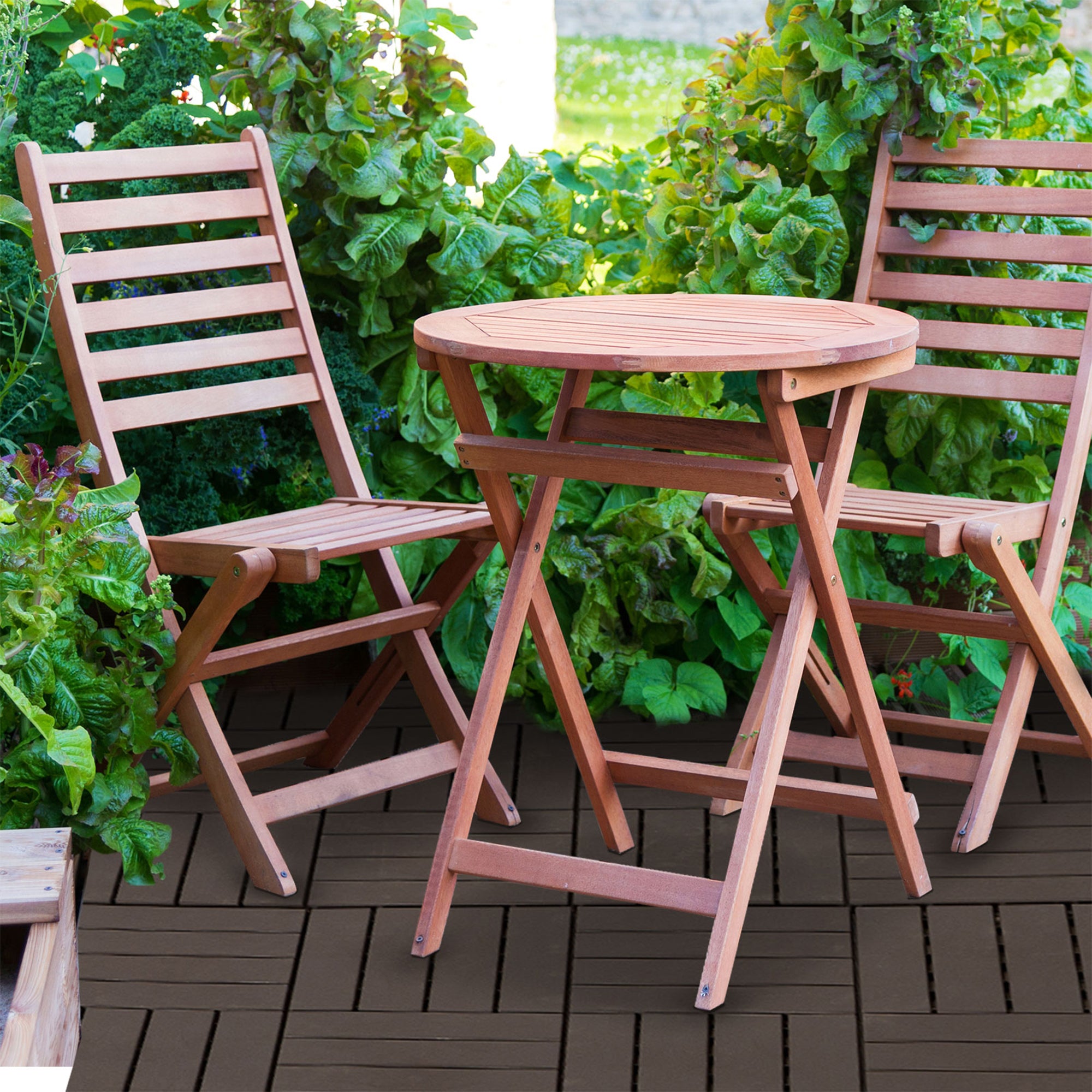 Outsunny 9 Pcs PP Interlocking Composite Deck Tile, 12