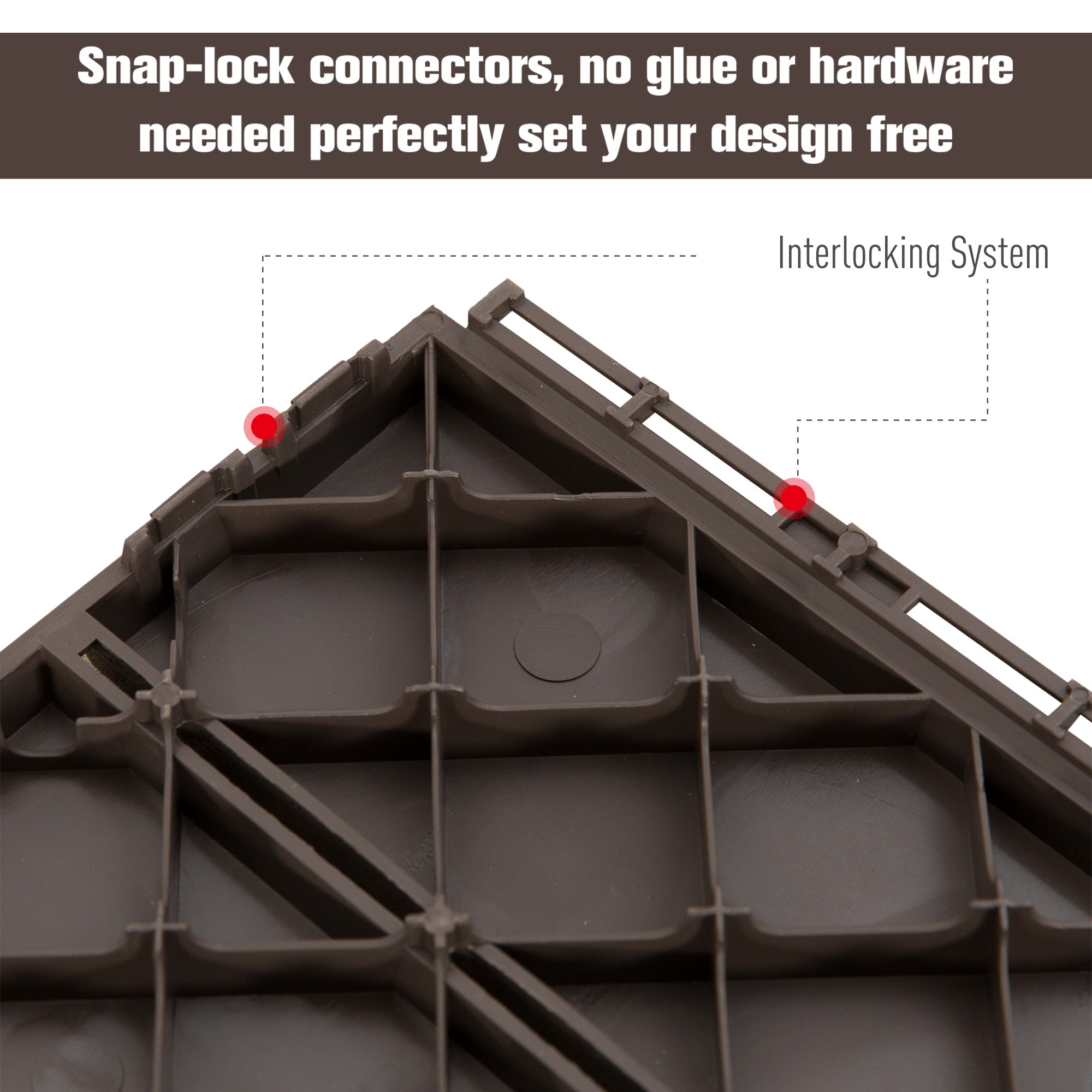 Outsunny 9 Pcs PP Interlocking Composite Deck Tile, 12