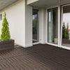 Outsunny 9 Pcs PP Interlocking Composite Deck Tile, 12" x 12" Outdoor Flooring Tiles for Indoor and Outdoor Use, Tools Free Assembly, Brown