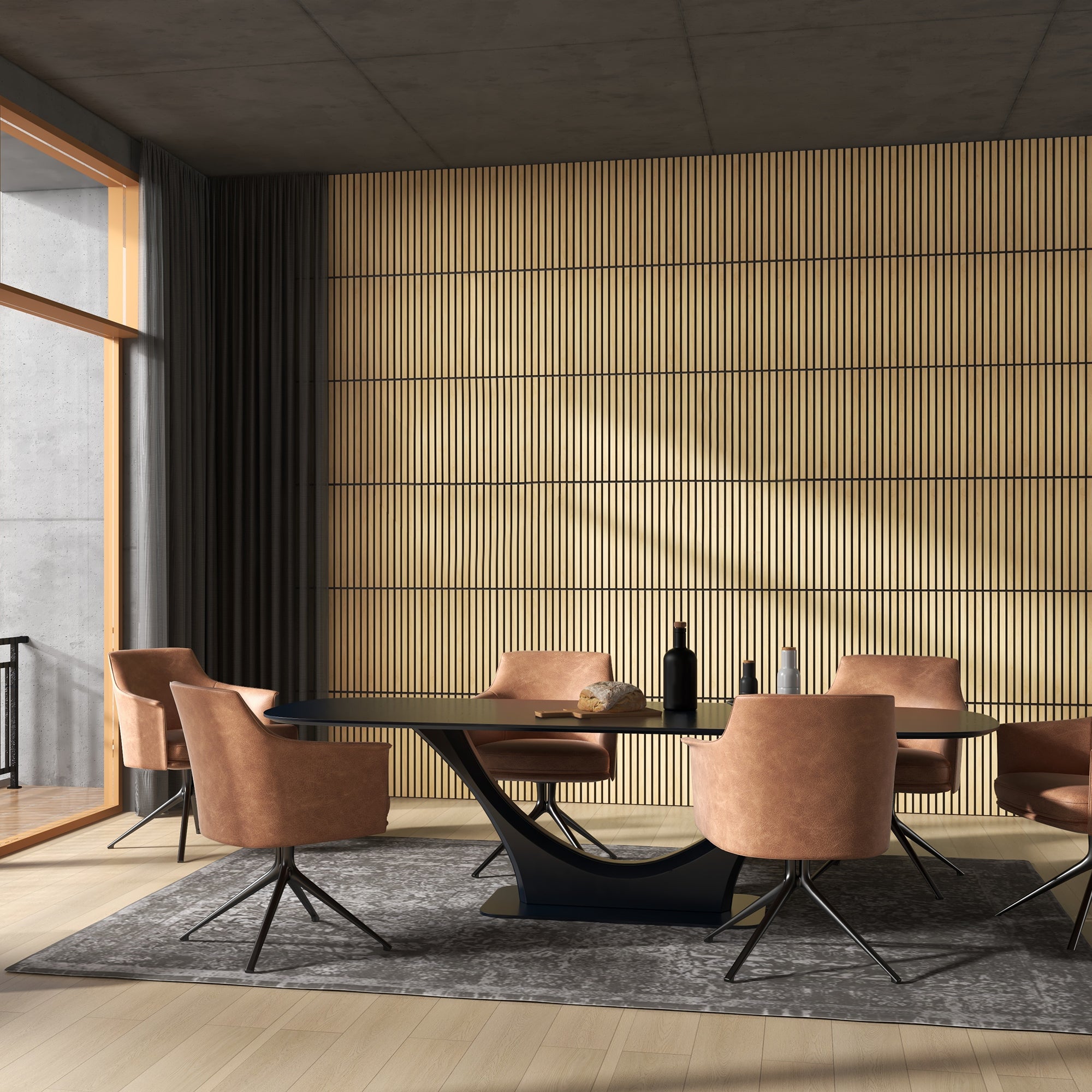 HOMCOM 24 x 24 Inches 3D Faux Wood Wall Panels, 4 Pack Acoustic Panels, Sound Absorbing and Proof Slat Wall For Interior Wall Decor, Home, Office, Studio, Oak