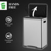 HOMCOM Dual Kitchen Garbage Bin, 2 x 5 Gallon (2 x 20 L) Trash Can with Foot Pedal, Soft-Close Garbage Can with Removable Inner Buckets, Lid, Fingerprint-Proof for Kitchen, Silver