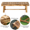 Outsunny 43.25" Outdoor Wood Garden Bench Backless Patio Fir Wood Loveseat Backyard Park Double Seat 2 Person Armless Chair Deck Furniture, Carbonized