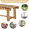 Outsunny 43.25" Outdoor Wood Garden Bench Backless Patio Fir Wood Loveseat Backyard Park Double Seat 2 Person Armless Chair Deck Furniture, Carbonized
