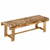 Outsunny 43.25" Outdoor Wood Garden Bench Backless Patio Fir Wood Loveseat Backyard Park Double Seat 2 Person Armless Chair Deck Furniture, Carbonized