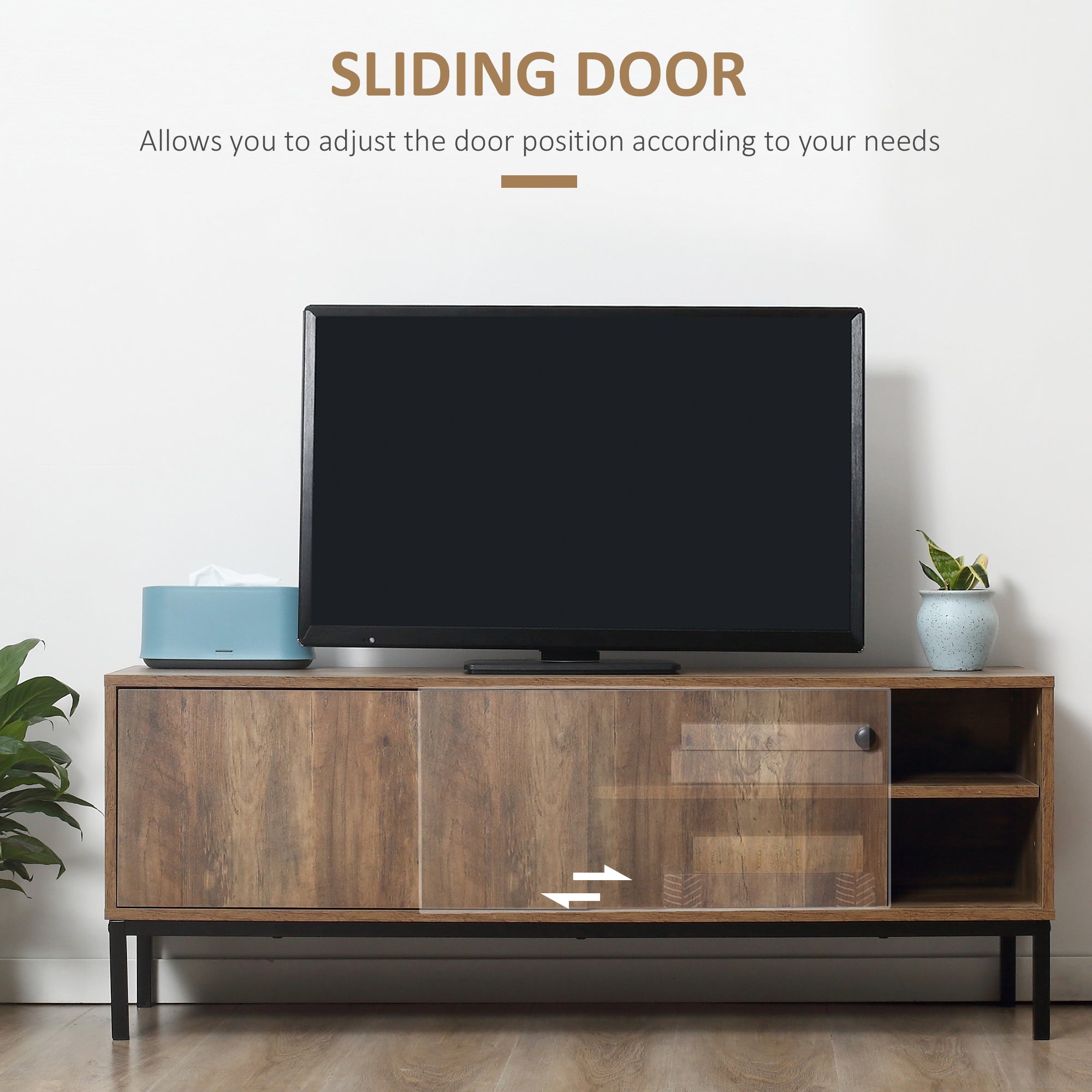 HOMCOM Retro TV Cabinet for TVs up to 50