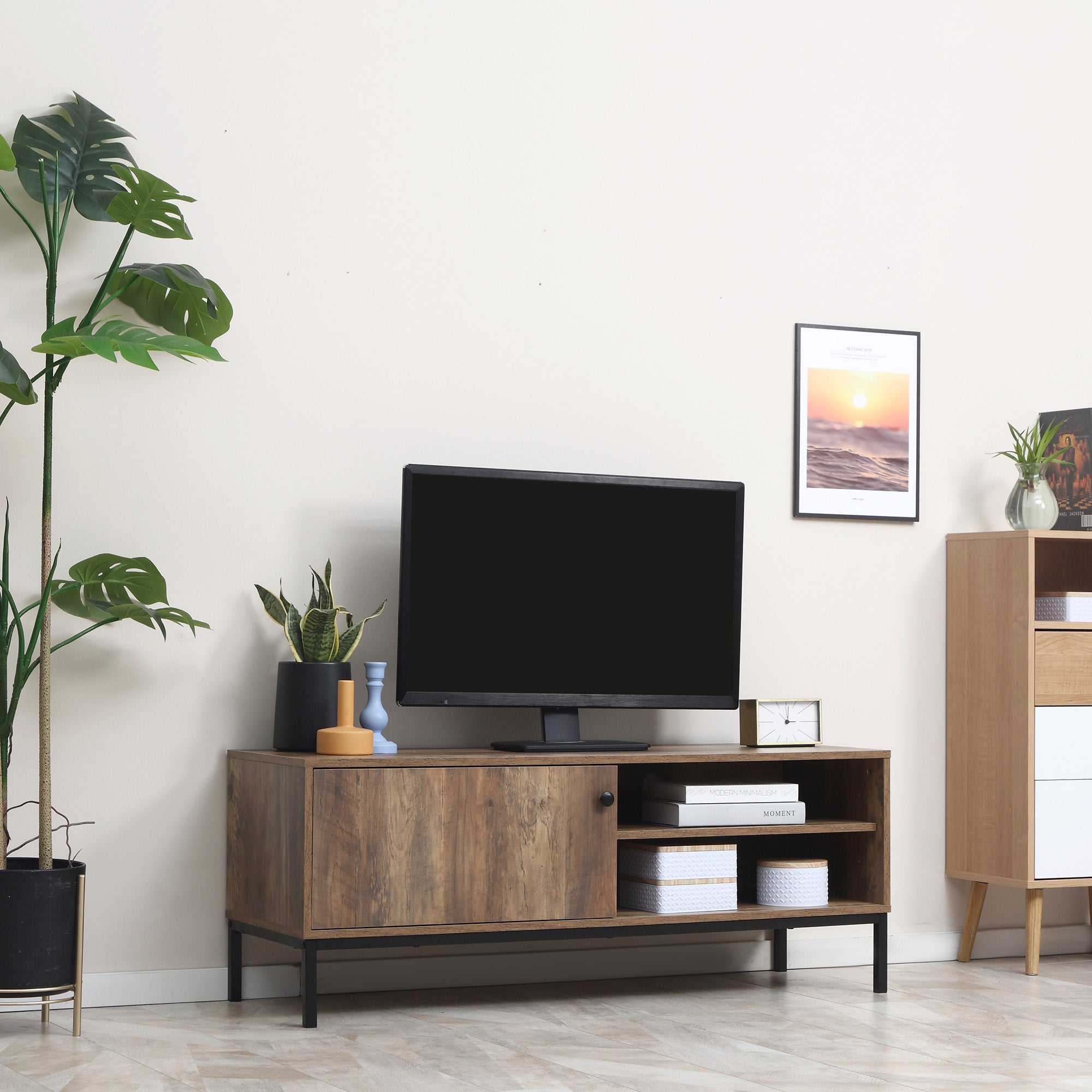 HOMCOM Retro TV Cabinet for TVs up to 50
