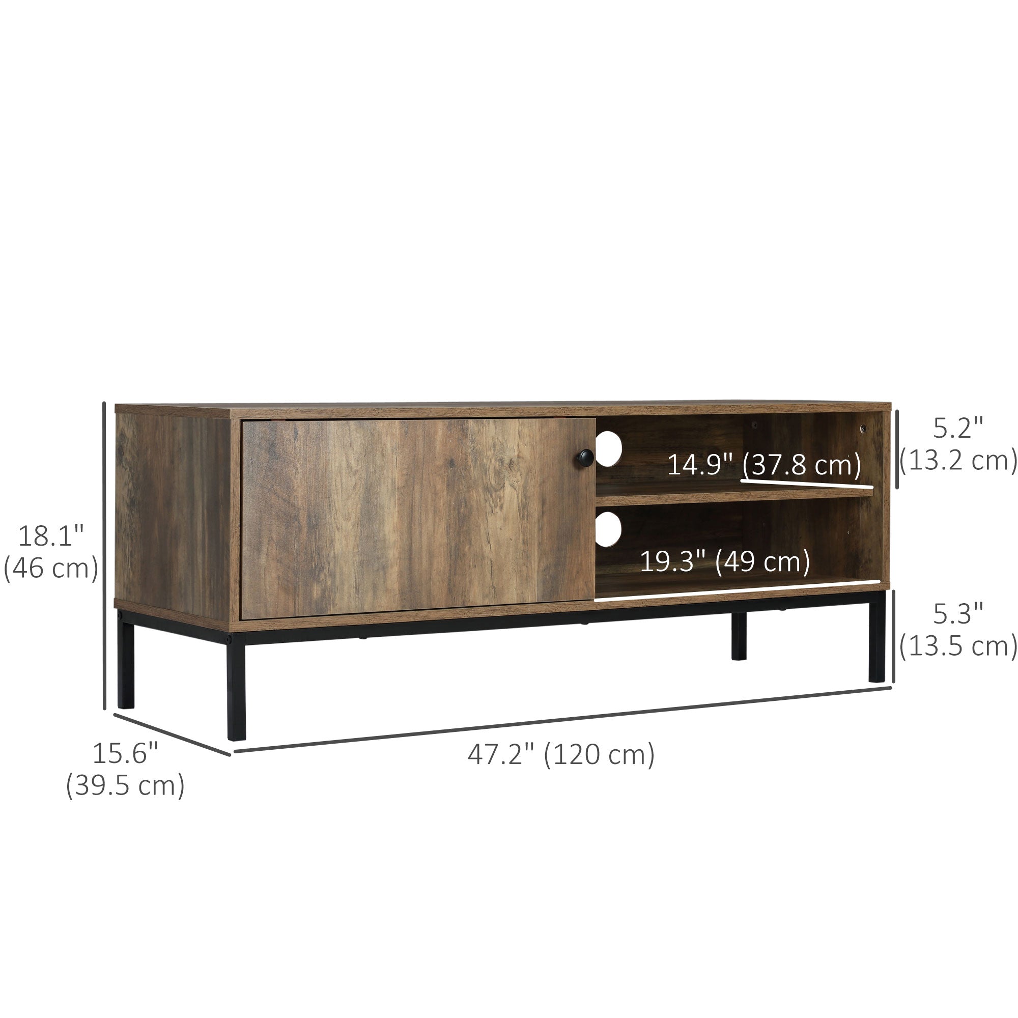 HOMCOM Retro TV Cabinet for TVs up to 50