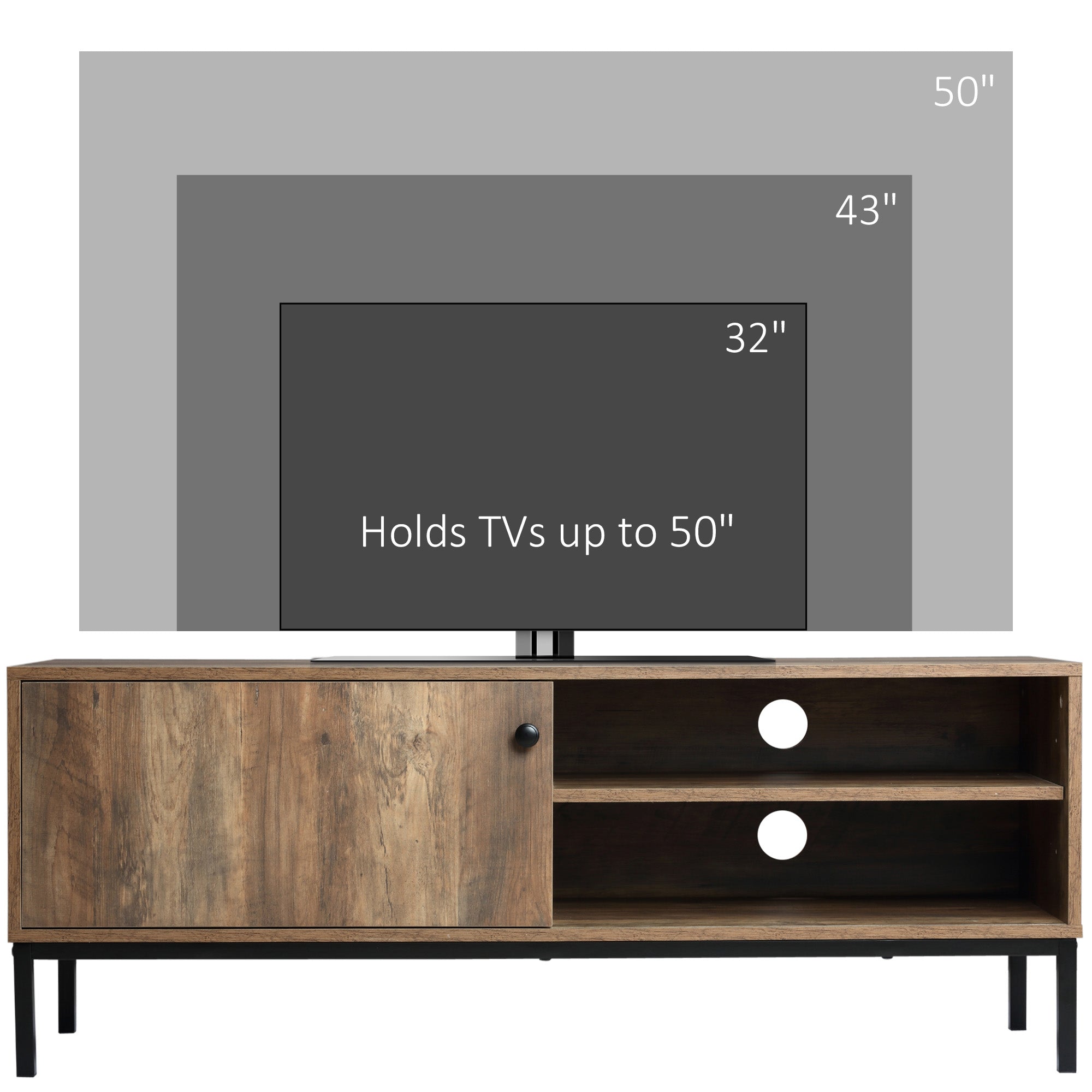 HOMCOM Retro TV Cabinet for TVs up to 50