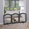 PawHut Freestanding Pet Gate for Dogs 24" Tall Foldable Dog Gates Indoor Wooden Barrier 3 Panels with 2 Support Feet, for Doorway Stairs, Black