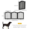 PawHut Freestanding Pet Gate for Dogs 24" Tall Foldable Dog Gates Indoor Wooden Barrier 3 Panels with 2 Support Feet, for Doorway Stairs, Black