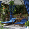 Outsunny Set of 2 Wicker Chaise Lounge Chair Outdoor with Wheels, 5-Level Adjustable Reclining Rattan Patio Lounger Tanning Chair with Cushion, Armrests for Yard, Pool, Dark Blue