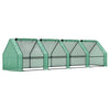 Outsunny 12' x 3' x 3' Portable Mini Greenhouse, Tunnel Growing Tent, Plants Flower Warm House with Zippered Roll-up Doors, Green