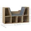 HOMCOM 6-Cubby Bookcase with Seat Cushion, Cube Storage Shelf Bookshelf with Reading Nook for Home Office, Study, Oak