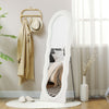 HOMCOM Full Length Mirror, 63" x 24" Irregular Wavy Mirror, Free Standing, Leaning or Wall Mirror Full Length with Frame and Arched Top for Living Room, Bedroom, White
