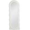 HOMCOM Full Length Mirror, 63" x 24" Irregular Wavy Mirror, Free Standing, Leaning or Wall Mirror Full Length with Frame and Arched Top for Living Room, Bedroom, White