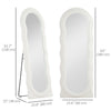 HOMCOM Full Length Mirror, 63" x 24" Irregular Wavy Mirror, Free Standing, Leaning or Wall Mirror Full Length with Frame and Arched Top for Living Room, Bedroom, White