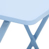 Outsunny 3 Pieces Garden Bistro Coffee Set Foldable Patio Chair & Square Table for Outdoor Yard Porch Poolside Balcony Blue