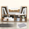 HOMCOM 6-Cubby Bookcase with Seat Cushion, Cube Storage Shelf Bookshelf with Reading Nook for Home Office, Study, Rustic Brown