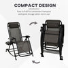 Outsunny 2 in 1 Adjustable Zero Gravity Reclining Lounge Chair Garden Recliner and Rocker Foldable Sun Lounger Napping Seat w/ Headrest & Tray Grey
