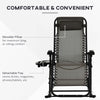 Outsunny 2 in 1 Adjustable Zero Gravity Reclining Lounge Chair Garden Recliner and Rocker Foldable Sun Lounger Napping Seat w/ Headrest & Tray Grey